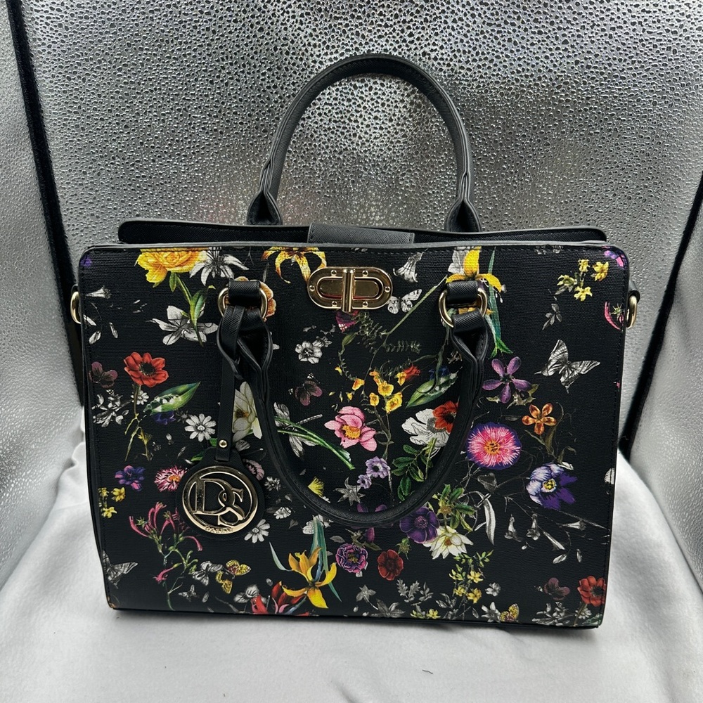 Floral Black Handbag